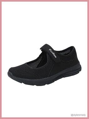 Womens Breathable Knit Mary Jane Flats Comfortable Walking Shoes